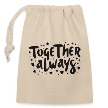 Together Always - Closable cotton gift bag (14x20cm) - nature - Front