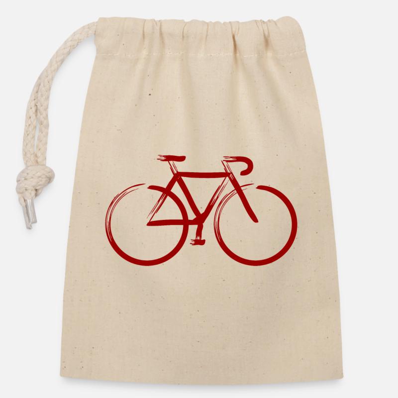 Traits de rubis - Sac cadeau en coton avec cordon (14 x 20 cm) - nature