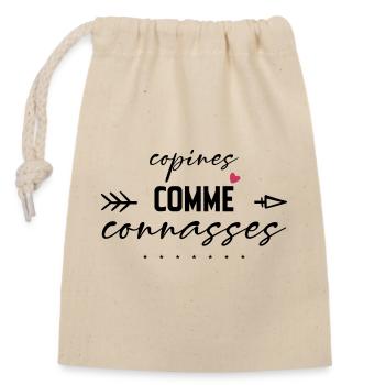 copines comme connasses - Sac cadeau en coton avec cordon (14 x 20 cm) - nature - Devant