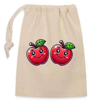 Apples - Closable cotton gift bag (14x20cm) - nature - Front