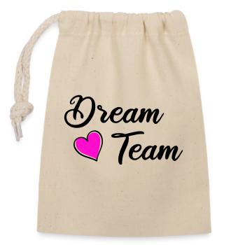 dream team - Verschließbarer Geschenkbeutel aus Baumwolle (14x20cm) - Natur - Vorne