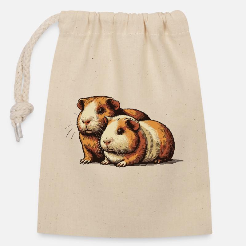 Team Cuteness - Closable cotton gift bag (14x20cm) - nature