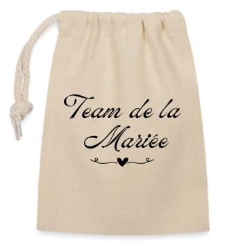 Team of The Bride Heart - Closable cotton gift bag (14x20cm) - nature - Front
