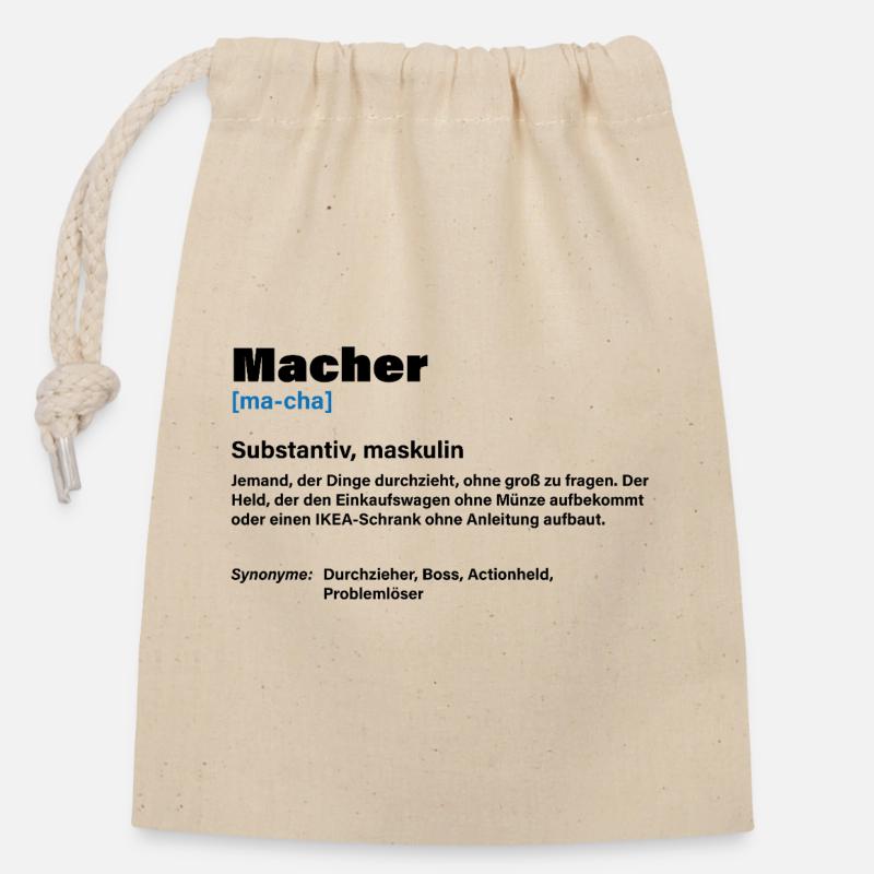 Faiseurs – Le patron parmi les faiseurs - Sac cadeau en coton avec cordon (14 x 20 cm) - nature