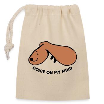 Casual Dog – Simply Relaxed - Closable cotton gift bag (14x20cm) - nature - Front