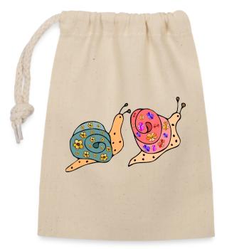 Snails - Closable cotton gift bag (14x20cm) - nature - Front