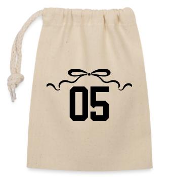 Number 5 Knot - 5th Anniversary - Closable cotton gift bag (14x20cm) - nature - Front