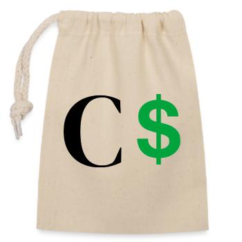 Lettre c dollar - Sac cadeau en coton avec cordon (14 x 20 cm) - nature - Devant
