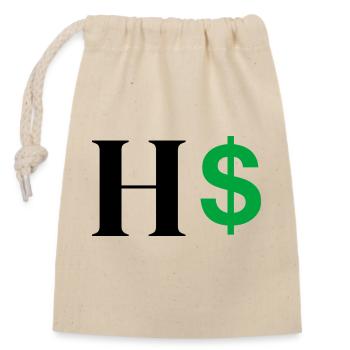 Lettre h dollar - Sac cadeau en coton avec cordon (14 x 20 cm) - nature - Devant