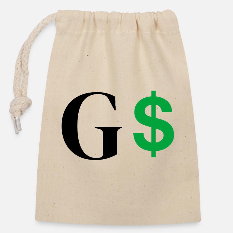 Letter g dollar - Closable cotton gift bag (14x20cm) - nature