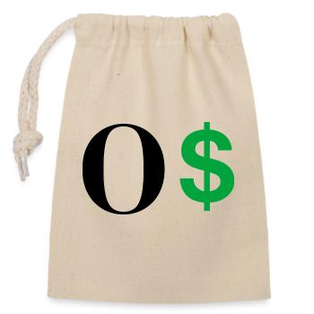 Lettre o dollar - Sac cadeau en coton avec cordon (14 x 20 cm) - nature - Devant