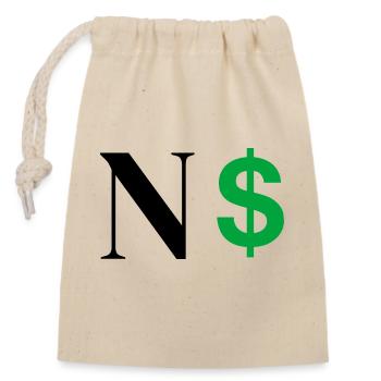 Lettre n dollar - Sac cadeau en coton avec cordon (14 x 20 cm) - nature - Devant