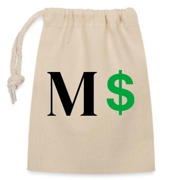 Lettre m dollar - Sac cadeau en coton avec cordon (14 x 20 cm) - nature - Devant