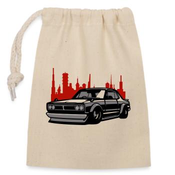 Lowrider Skyline Silhouette - Verschließbarer Geschenkbeutel aus Baumwolle (14x20cm) - Natur - Vorne