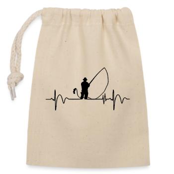 la vie de pêche - Sac cadeau en coton avec cordon (14 x 20 cm) - nature - Devant