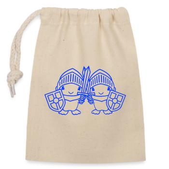 2 Ducks Knight Armor Sword Shield Helmet Fighter - Closable cotton gift bag (14x20cm) - nature - Front