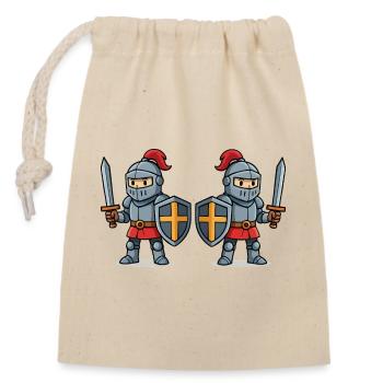 Knight Comic 2 - Closable cotton gift bag (14x20cm) - nature - Front