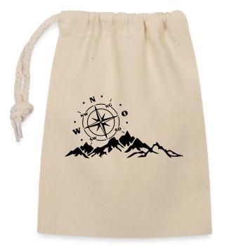 compass - Closable cotton gift bag (14x20cm) - nature - Front