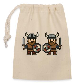 Viking Comic Pixel 2 - Closable cotton gift bag (14x20cm) - nature - Front