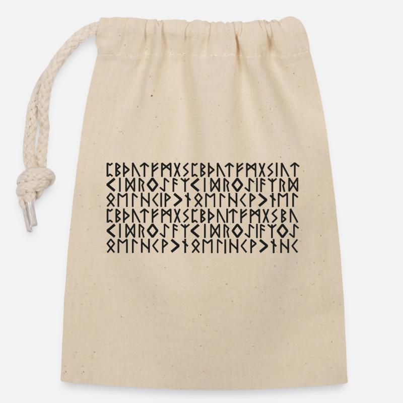 Alphabet Viking - Closable cotton gift bag (14x20cm) - nature