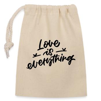 Love Is Everything - Verschließbarer Geschenkbeutel aus Baumwolle (14x20cm) - Natur - Vorne