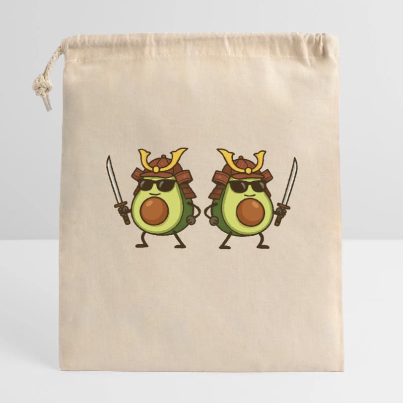 avocado samurai 2 Verschließbarer Geschenkbeutel aus Baumwolle (14x20cm)
