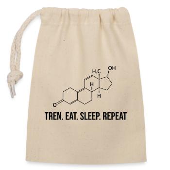 Tren. Eat. Sleep. Repeat - Closable cotton gift bag (14x20cm) - nature - Front