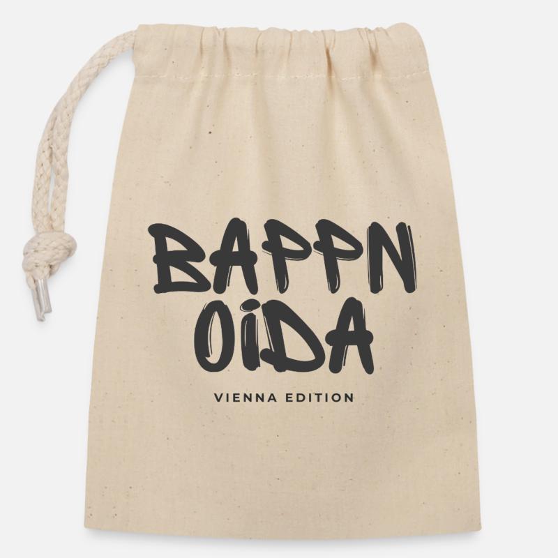 Bappn oida - Vienna Edition - Verschließbarer Geschenkbeutel aus Baumwolle (14x20cm) - Natur