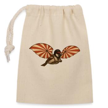 Moineau d’Ulm en tant que tailleur d’Ulm - Sac cadeau en coton avec cordon (14 x 20 cm) - nature - Devant