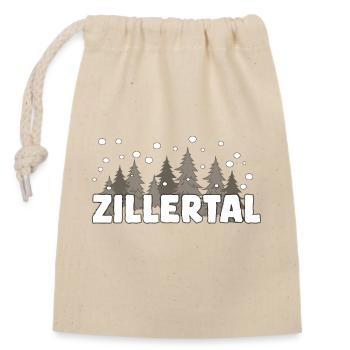 Ski alpin d’hiver Zillertal - Sac cadeau en coton avec cordon (14 x 20 cm) - nature - Devant