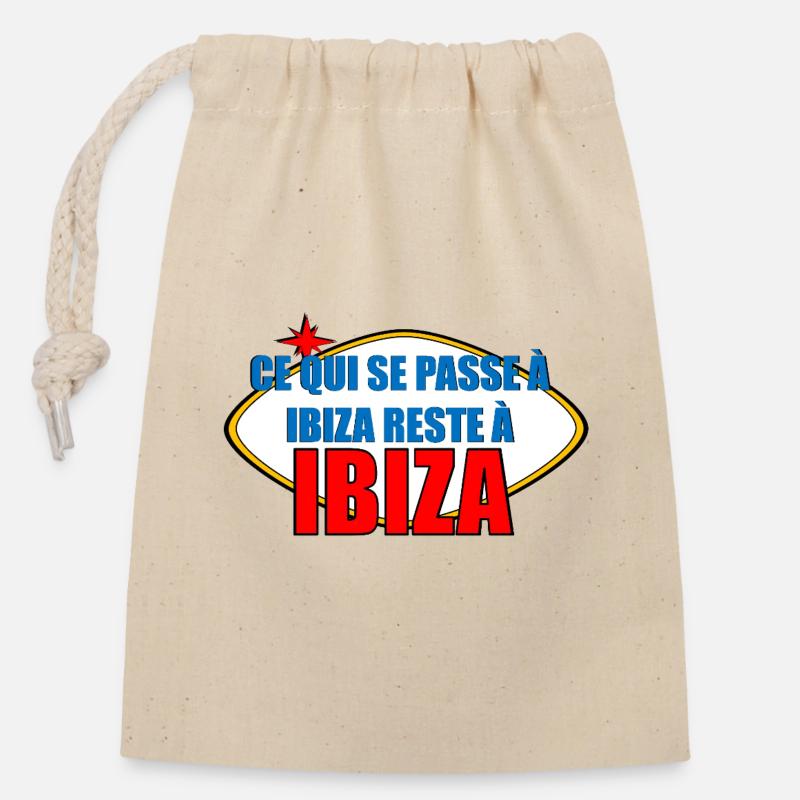 Ibiza - Sac cadeau en coton avec cordon (14 x 20 cm) - nature