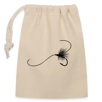 Fly Fishing Angler Gone Fishing - Closable cotton gift bag (14x20cm) - nature - Front