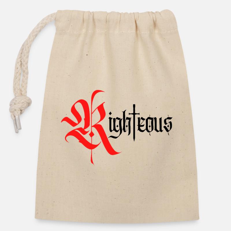 Gothic Righteous Design mit Schwert - Verschließbarer Geschenkbeutel aus Baumwolle (14x20cm) - Natur