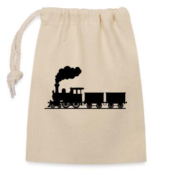 dampflokomotive - Verschließbarer Geschenkbeutel aus Baumwolle (14x20cm) - Natur - Vorne