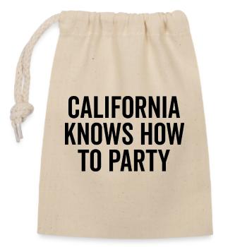 La Californie sait faire la fête - Sac cadeau en coton avec cordon (14 x 20 cm) - nature - Devant