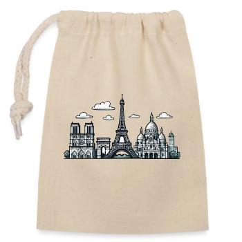 Paris, France, Ville - Sac cadeau en coton avec cordon (14 x 20 cm) - nature - Devant