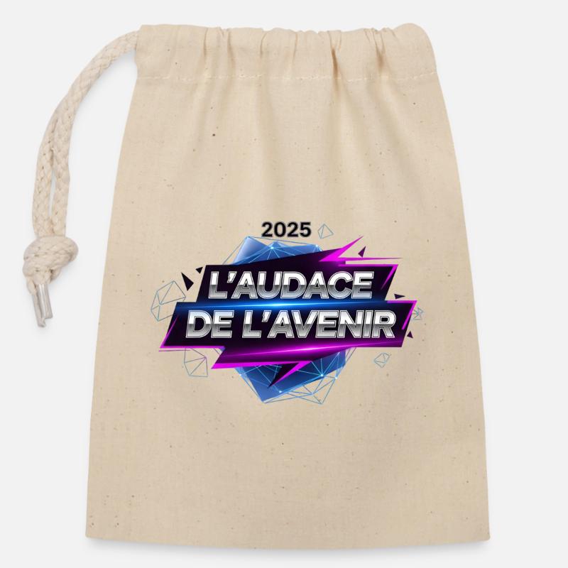 L'Audace de l'Avenir 2025 - Sac cadeau en coton avec cordon (14 x 20 cm) - nature