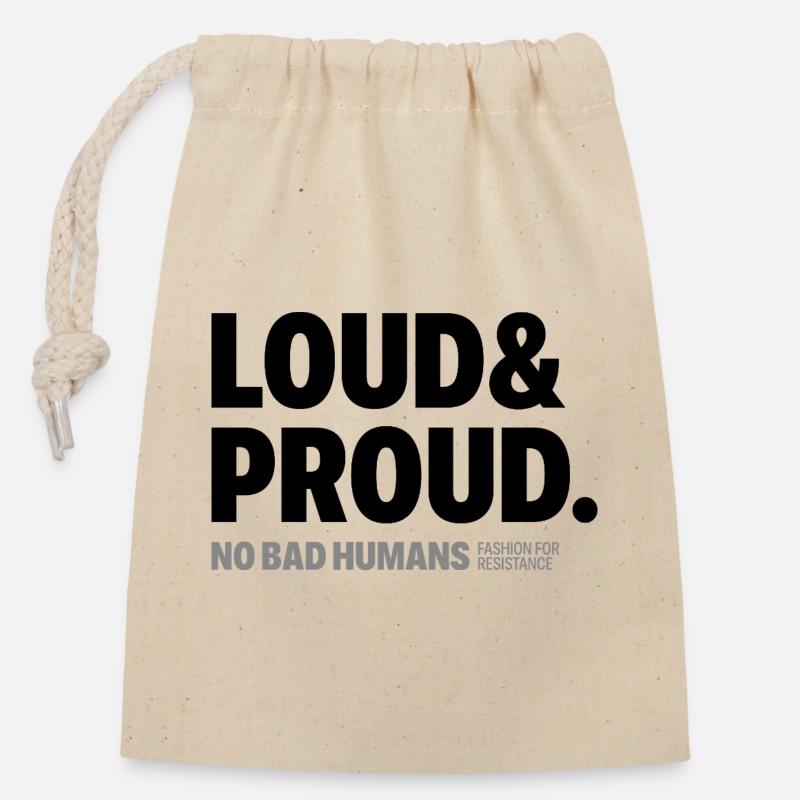 Loud&Proud - Verschließbarer Geschenkbeutel aus Baumwolle (14x20cm) - Natur