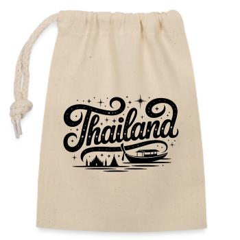 Thailand - Souvenir-Design - Verschließbarer Geschenkbeutel aus Baumwolle (14x20cm) - Natur - Vorne