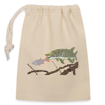 A pike chases a rudd - Closable cotton gift bag (14x20cm) - nature - Front
