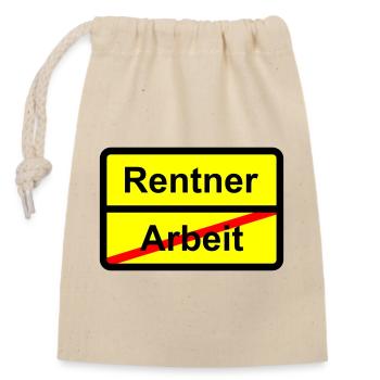 Kritische Melodie Rentner Arbeit - Verschließbarer Geschenkbeutel aus Baumwolle (14x20cm) - Natur - Vorne