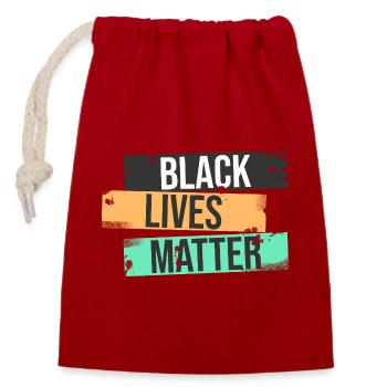 Black Lives Matter - Sac cadeau en coton avec cordon (14 x 20 cm) - rouge - Devant