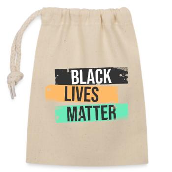 Black Lives Matter - Closable cotton gift bag (14x20cm) - nature - Front