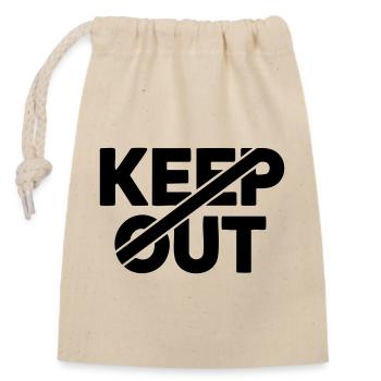 Keep Out Warning Sign - Closable cotton gift bag (14x20cm) - nature - Front