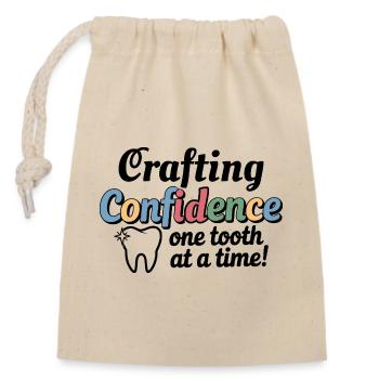 Dental Lab Porcelain Layering  - Closable cotton gift bag (14x20cm) - nature - Front