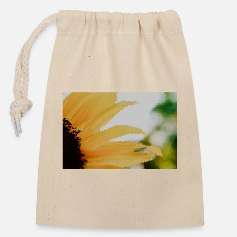 Sonnenblumen Wasserfarben - Verschließbarer Geschenkbeutel aus Baumwolle (14x20cm) - Natur