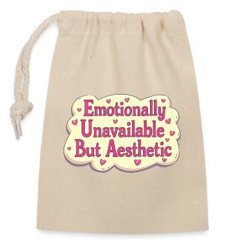 Emotionally Unavailable Retro Aesthetic - Verschließbarer Geschenkbeutel aus Baumwolle (14x20cm) - Natur - Vorne