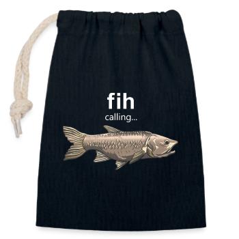 Fih Appel Drôle Hommes Pêche Internet Meme Fi - Sac cadeau en coton avec cordon (14 x 20 cm) - bleu marine - Devant