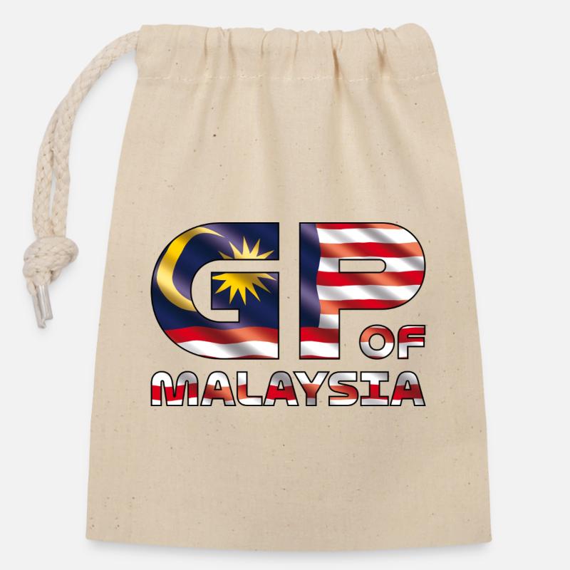 malaysia_gp - Sac cadeau en coton avec cordon (14 x 20 cm) - nature