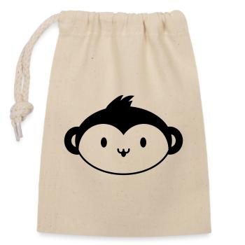Monkey Queen – Crown Jungle Animal Motif Funny - Closable cotton gift bag (14x20cm) - nature - Front
